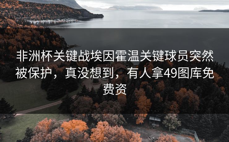 非洲杯关键战埃因霍温关键球员突然被保护，真没想到，有人拿49图库免费资