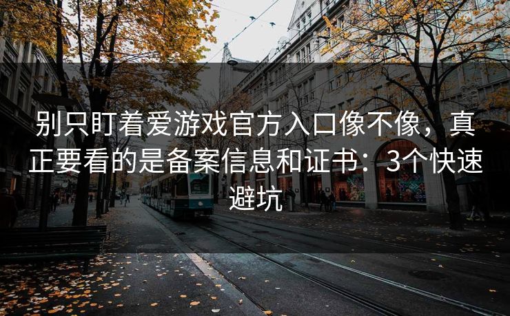 别只盯着爱游戏官方入口像不像，真正要看的是备案信息和证书：3个快速避坑