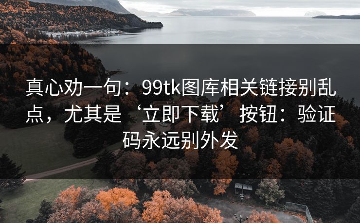 真心劝一句：99tk图库相关链接别乱点，尤其是‘立即下载’按钮：验证码永远别外发